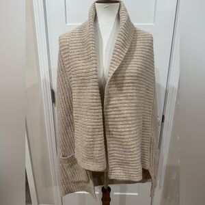 J.Crew 100% Lambswool Shawl Collar Open Cardigan Size XL
